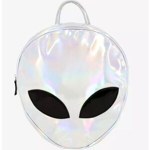 Iridescent Holographic Alien Head Backpack